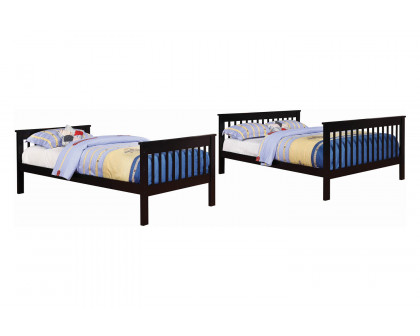 Coaster Chapman Twin Over Full Bunk Bed - Black