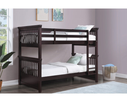 Coaster - Miles Twin Over Twin Bunk Bed in Cappuccino