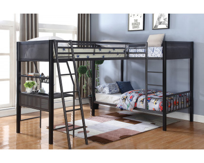 Coaster Meyers Twin Over Twin Metal Bunk Bed - Black/Gunmetal