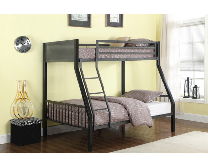 Coaster Meyers Twin Over Full Metal Bunk Bed - Black/Gunmetal