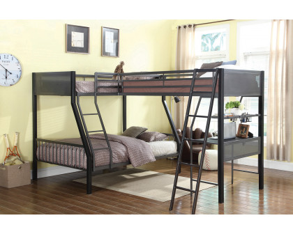 Coaster Meyers Twin Over Full Metal Bunk Bed - Black/Gunmetal