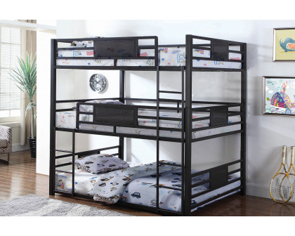 Coaster Rogen Full Triple Bunk Bed - Dark Bronze