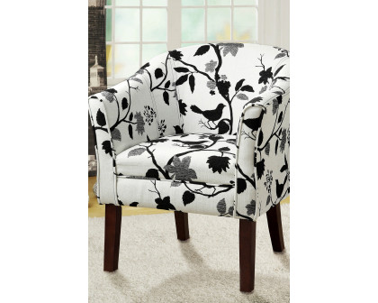 Coaster™ Upholstered Accent Chair - Black/White