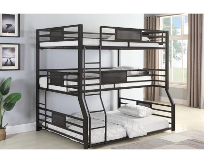 Coaster - Rogen Fill/Twin Xl/Queen Triple Bunk Bed in Dark Bronze