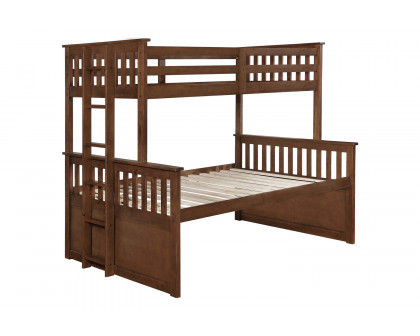 Coaster - Atkin Twin Extra Long Over Queen 3-Drawer Bunk Bed in Weathered Walnut