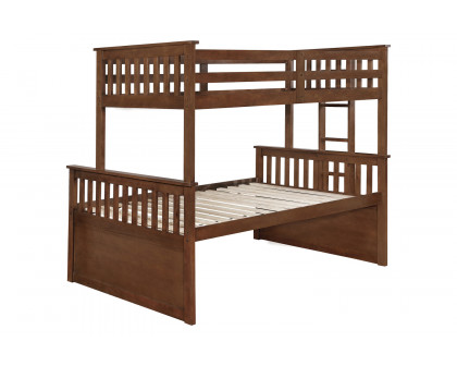 Coaster - Atkin Twin Extra Long Over Queen 3-Drawer Bunk Bed in Weathered Walnut