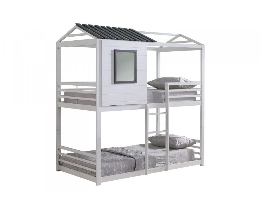 Coaster - Belton House-Themed Twin Over Twin Bunk Bed in White