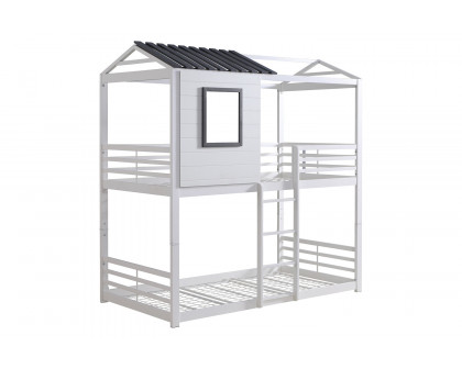 Coaster - Belton House-Themed Twin Over Twin Bunk Bed in White