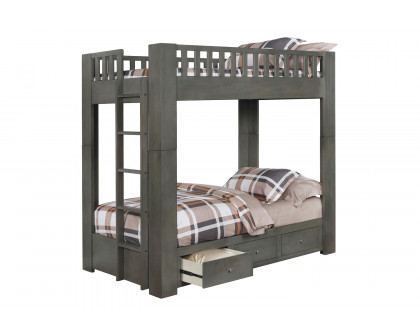 Coaster - Wenco Twin/Twin Bunk Bed With 3-Drawer Storage in Antique Gray