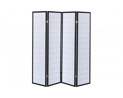 Coaster 4-Panel Folding Screen - Black/White