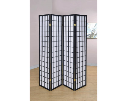 Coaster 4-Panel Folding Screen - Black/White