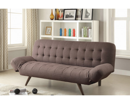 Coaster - Janet Tufted Sofa Bed With Adjustable Armrest in Milk Gray