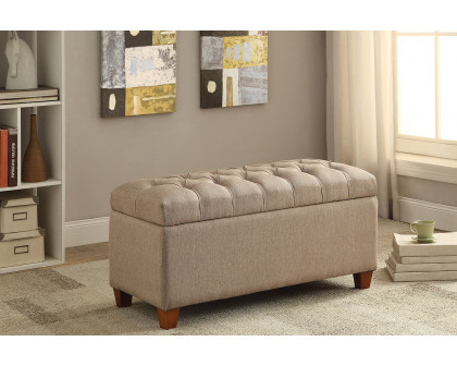 Coaster Tufted Storage Bench - Taupe