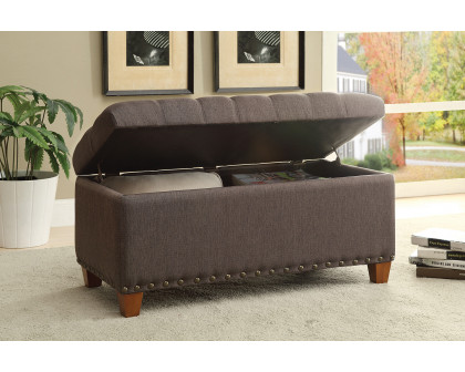 Coaster Tufted Storage Bench with Nailhead Trim - Mocha