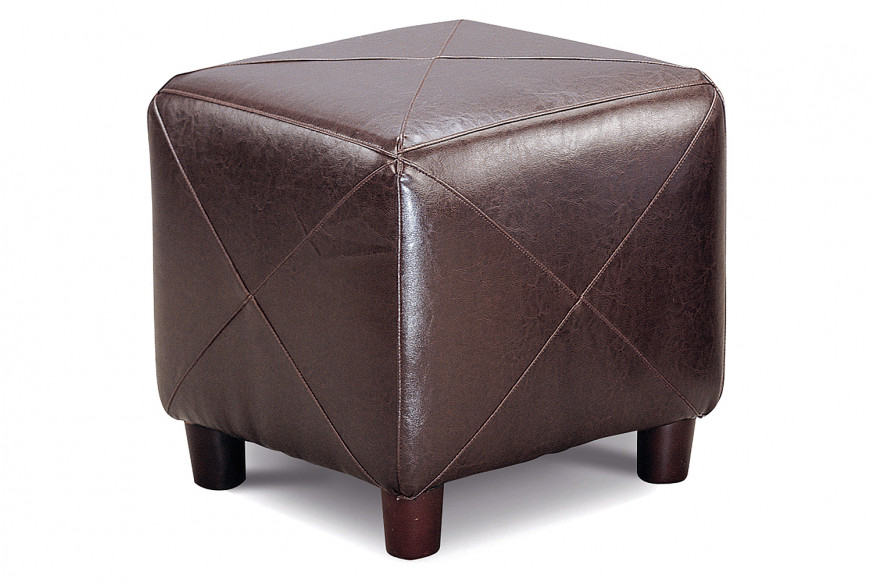 Coaster™ Cube Shaped Ottoman - Dark Brown