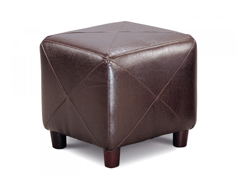 Coaster - Cube Shaped Ottoman in Dark Brown