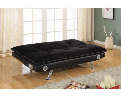 Coaster Odel Upholstered Sofa Bed with Bluetooth Speakers - Black