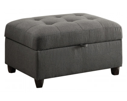 Coaster Stonenesse Upholstered Tufted Sectional With Storage Ottoman - Gray