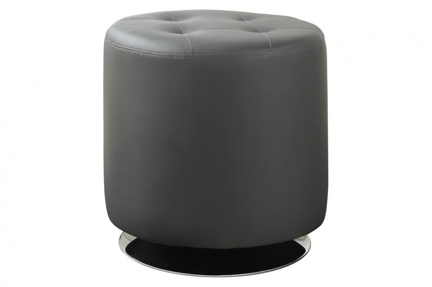 Coaster™ Round Upholstered Ottoman - Gray