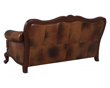 Coaster - Victoria Rolled Arm Sofa in Tri-Tone Brown