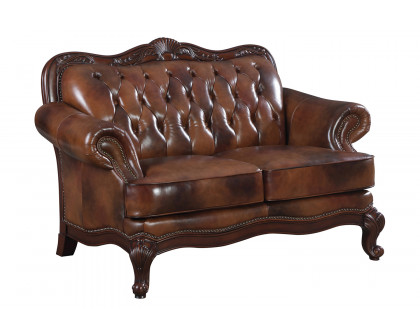 Coaster Victoria Upholstered Tufted Living Room Set - Brown