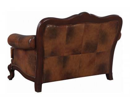 Coaster - Victoria Tufted Back Loveseat in Tri-Tone Brown