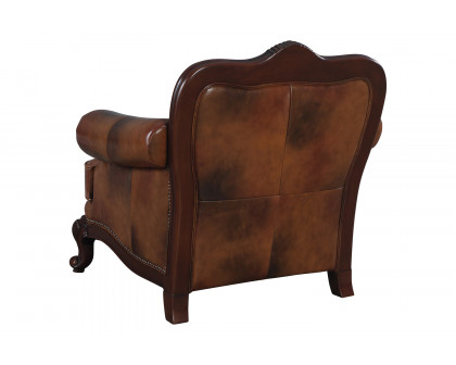 Coaster™ Victoria Rolled Arm Chair - Tri-Tone Brown