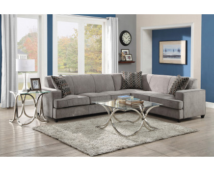 Coaster - Tess L-Shape Sleeper Sectional in Gray