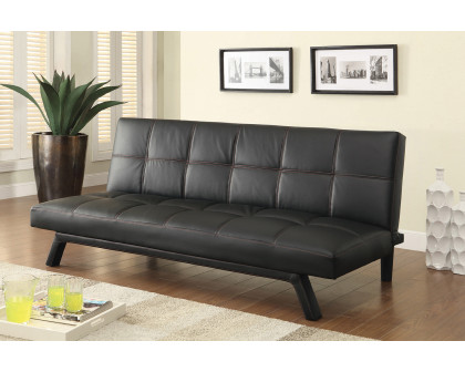 Coaster - Corrie Biscuit-Tufted Upholstered Sofa Bed in Black