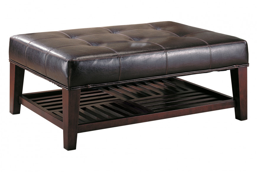 Coaster™ Tufted Ottoman With Storage Shelf - Brown