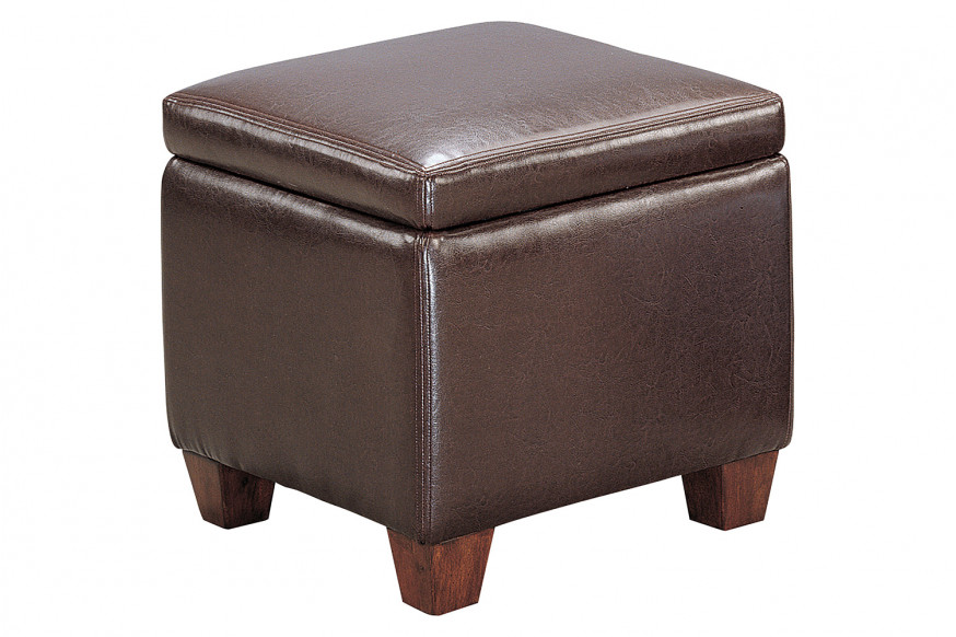 Coaster™ Cube Shaped Storage Ottoman - Dark Brown