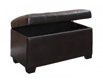 Coaster™ Button-Tufted Storage Ottoman - Dark Brown