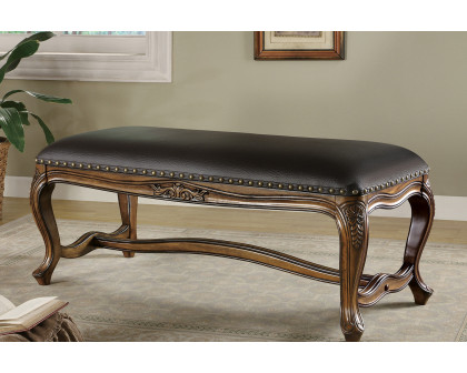 Coaster - Upholstered Bench in Brown/Black