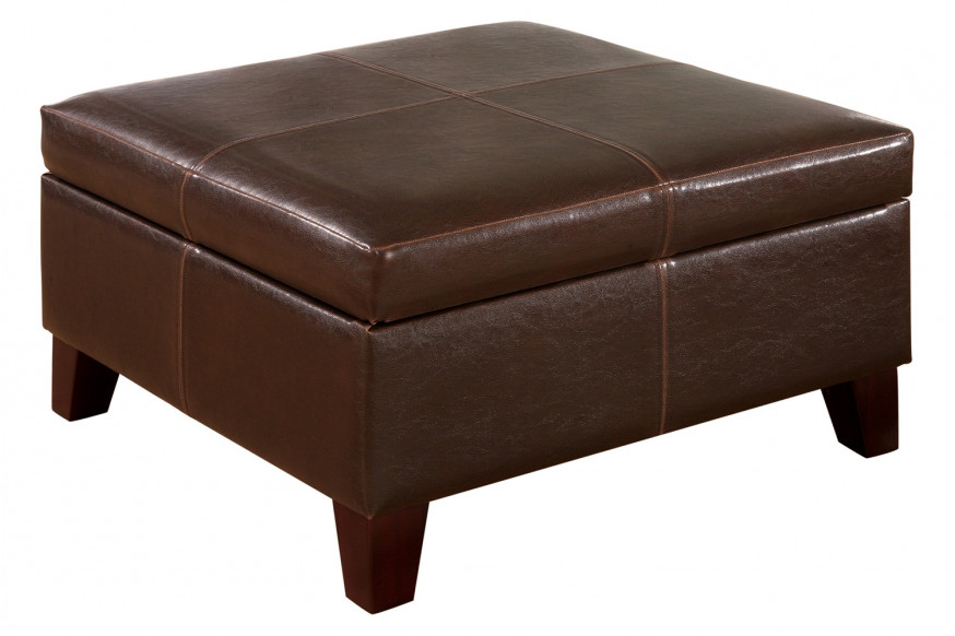 Coaster™ Square Storage Ottoman - Dark Brown