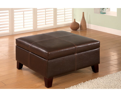 Coaster™ Square Storage Ottoman - Dark Brown