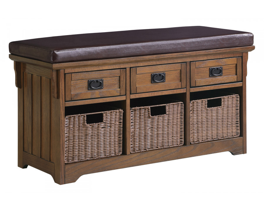 Coaster - 42" 3-Drawer Storage Bench in Brown