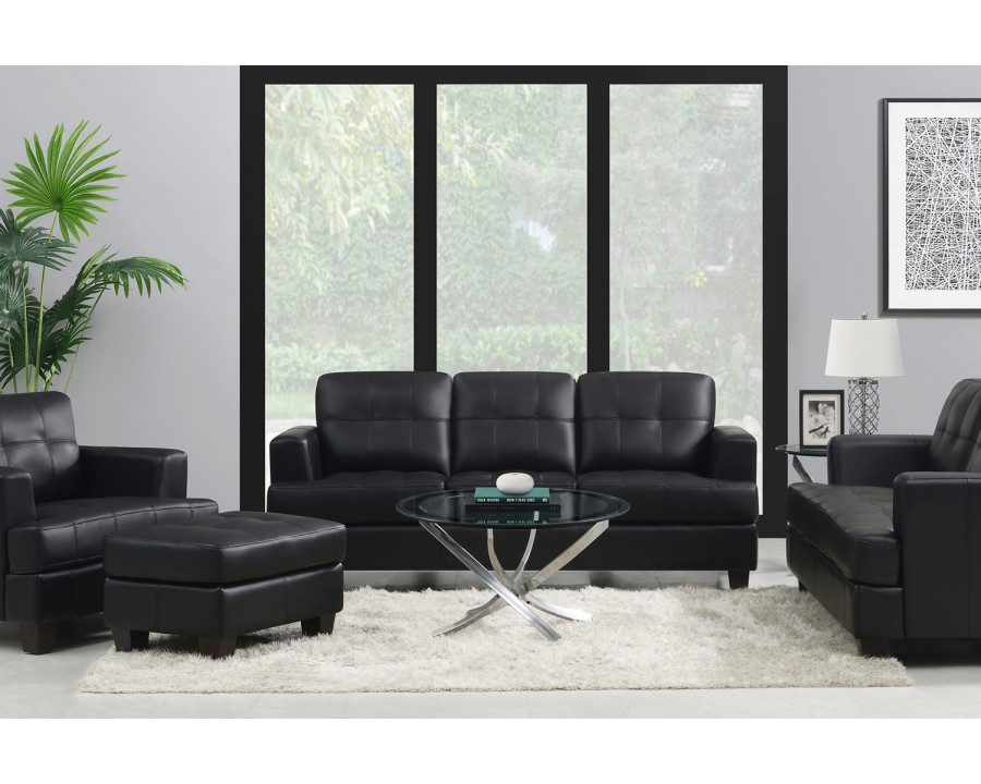 Coaster - Samuel Upholstered Tufted Sofa in Black