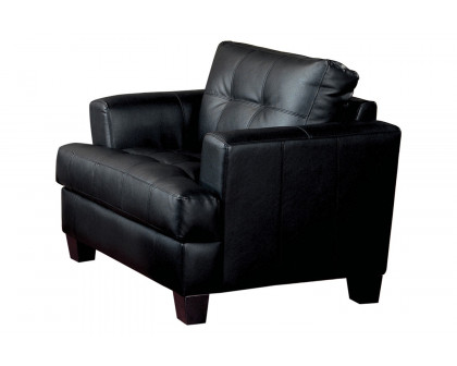 Coaster Samuel Upholstered Tufted Living Room Set with Chair - Black