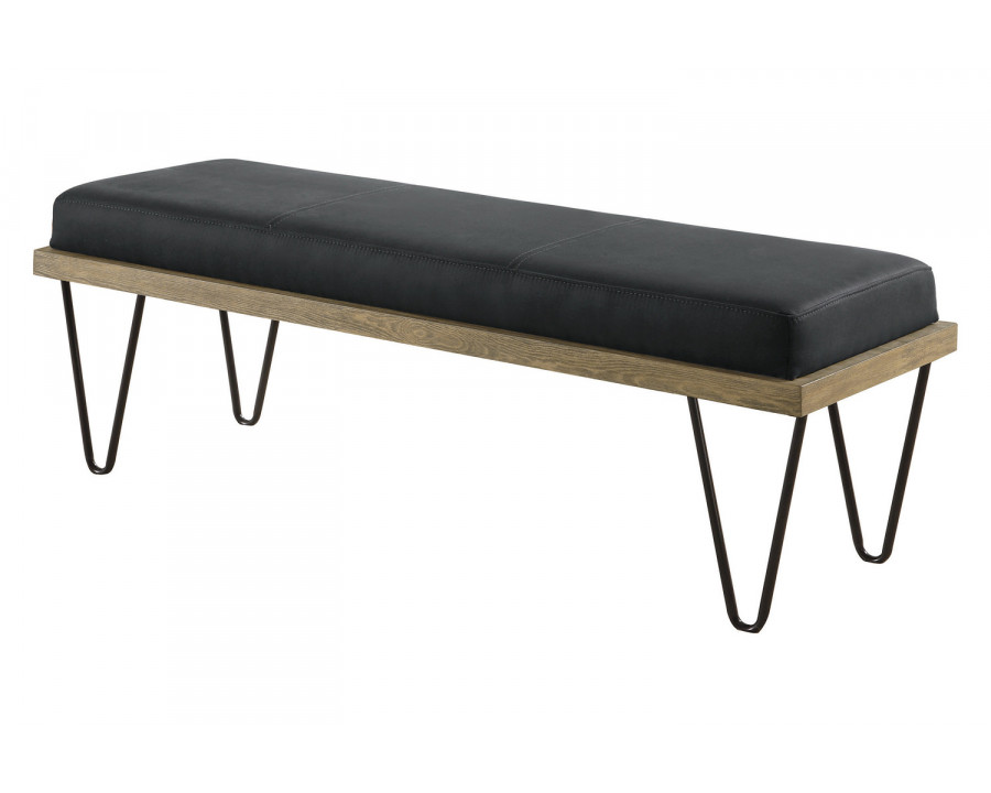 Coaster - Upholstered Bench With Hairpin Legs in Black