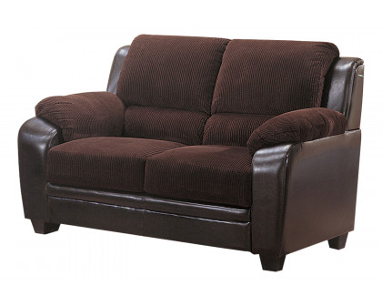 Coaster - Monika Upholstered Stationary Sofa in Chocolate