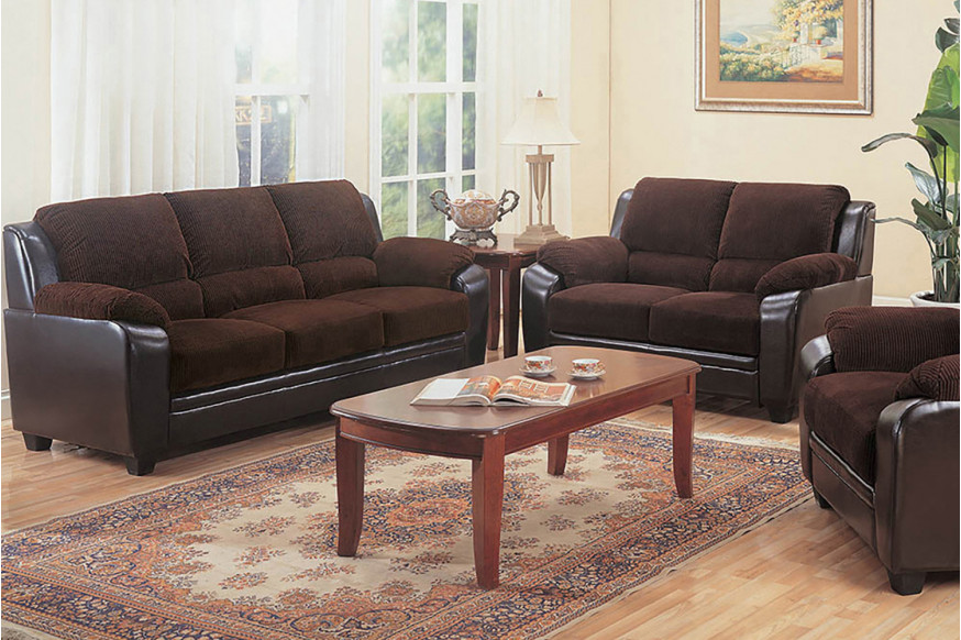 Coaster™ Monika Upholstered Living Room Set - Brown