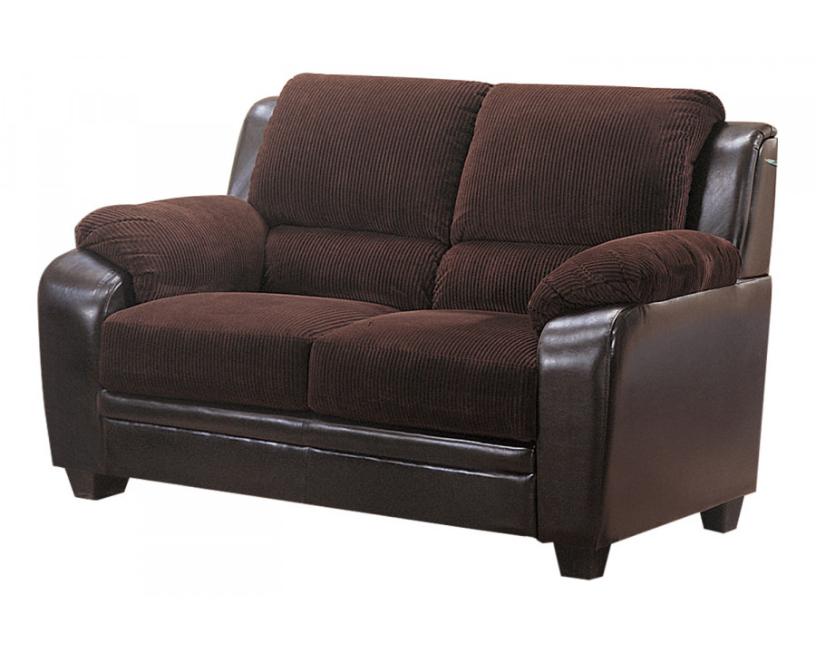 Coaster - Monika Upholstered Stationary Loveseat in Chocolate