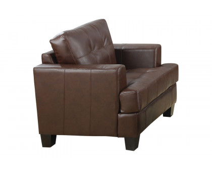 Coaster Samuel Tufted Sofa - Dark Brown