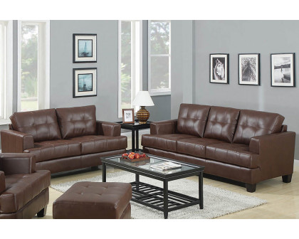 Coaster Samuel Tufted Sofa - Dark Brown