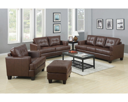 Coaster Samuel Tufted Loveseat - Dark Brown