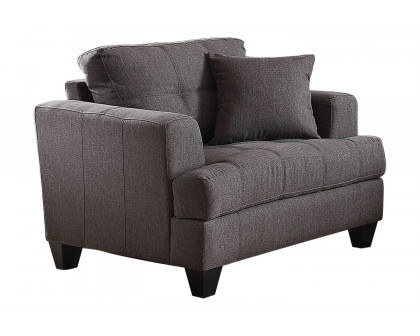 Coaster Samuel Tufted Sofa - Charcoal