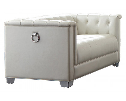 Coaster - Chaviano Tufted Upholstered Sofa in Pearl White