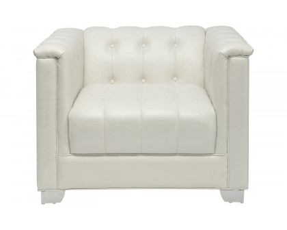 Coaster - Chaviano Tufted Upholstered Sofa in Pearl White