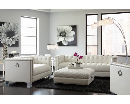 Coaster - Chaviano Tufted Upholstered Sofa in Pearl White