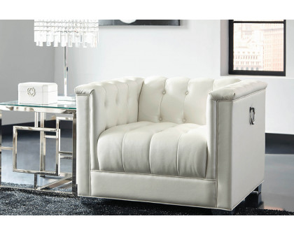 Coaster™ Chaviano Tufted Upholstered Chair - Pearl White